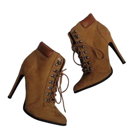 Leather Boots Faux Suede Ankle Boots Forever 21 Forever 21 $99